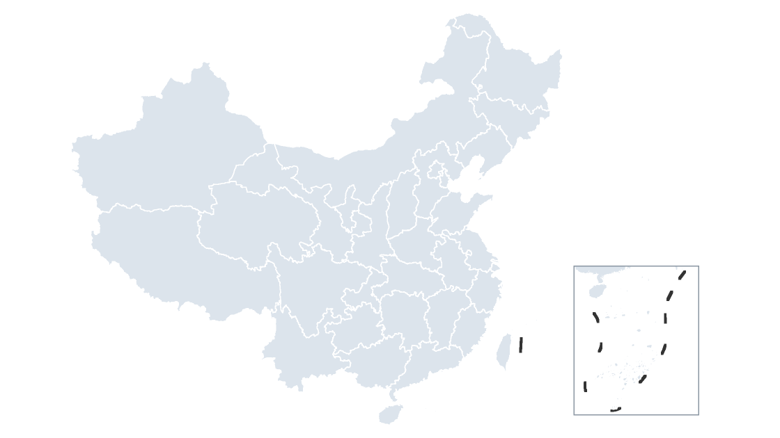 China's 34 province-level divisions as an editable map