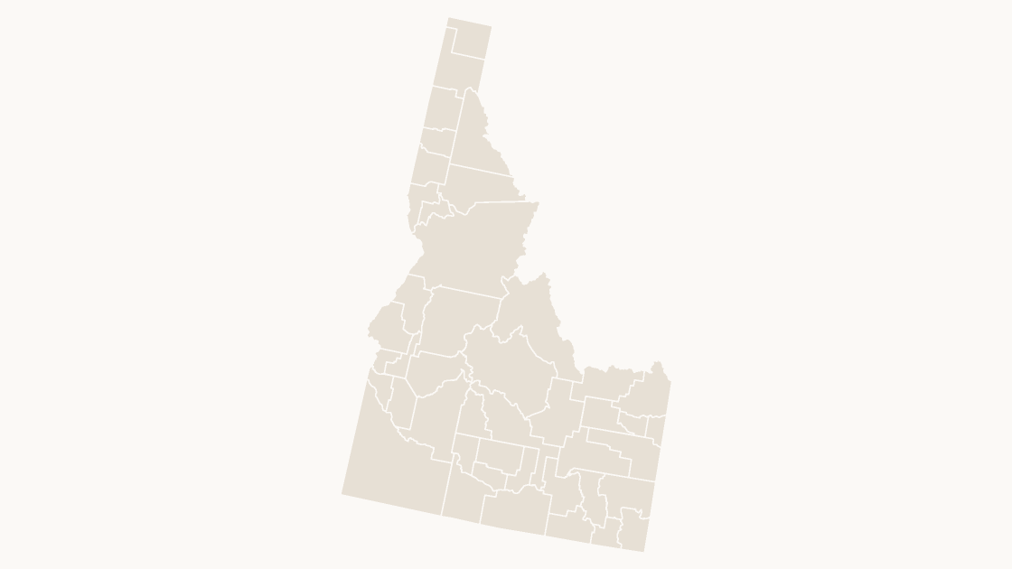 Idaho Counties map preview in the editorial theme