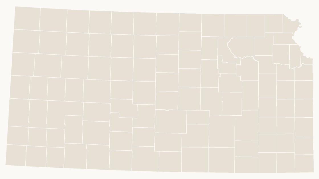 Kansas Counties map preview in the editorial theme