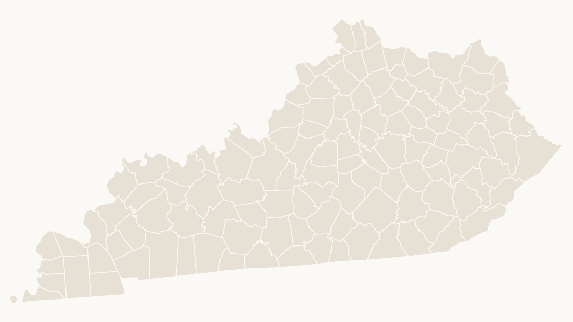 Kentucky Counties map preview in the editorial theme