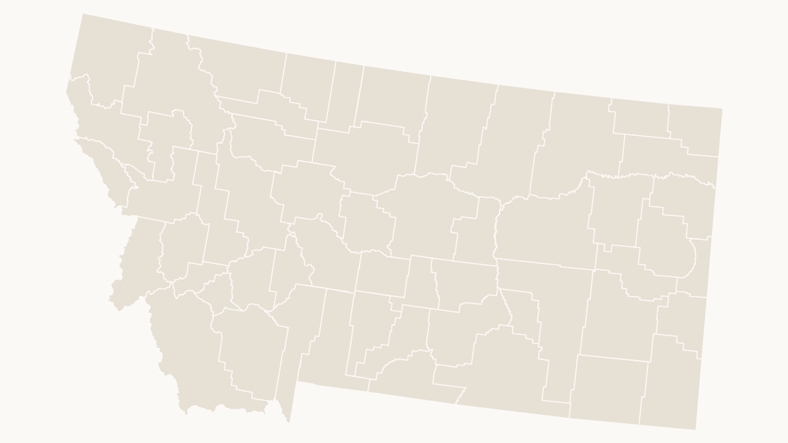 Montana Counties map preview in the editorial theme
