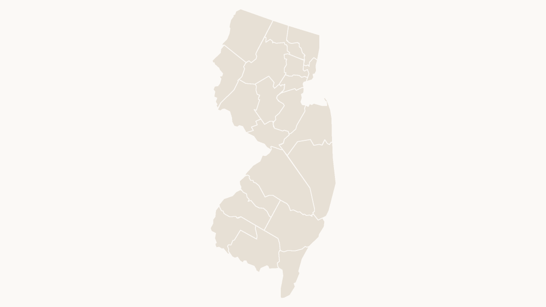 New Jersey Counties map preview in the editorial theme