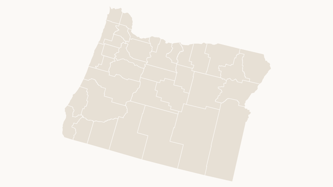 Oregon Counties map preview in the editorial theme