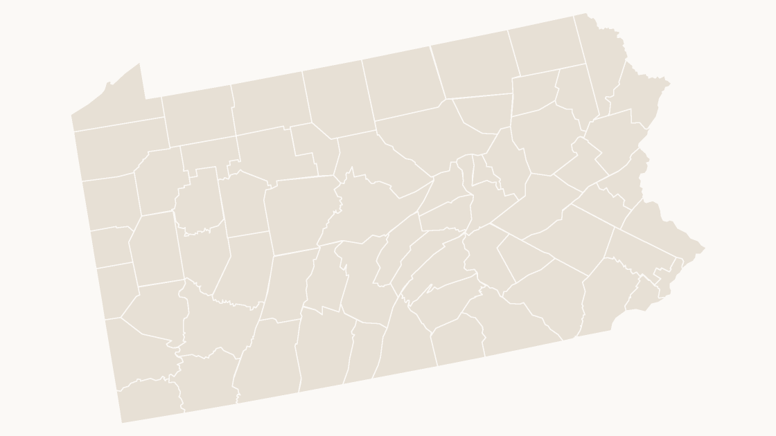 Pennsylvania Counties map preview in the editorial theme