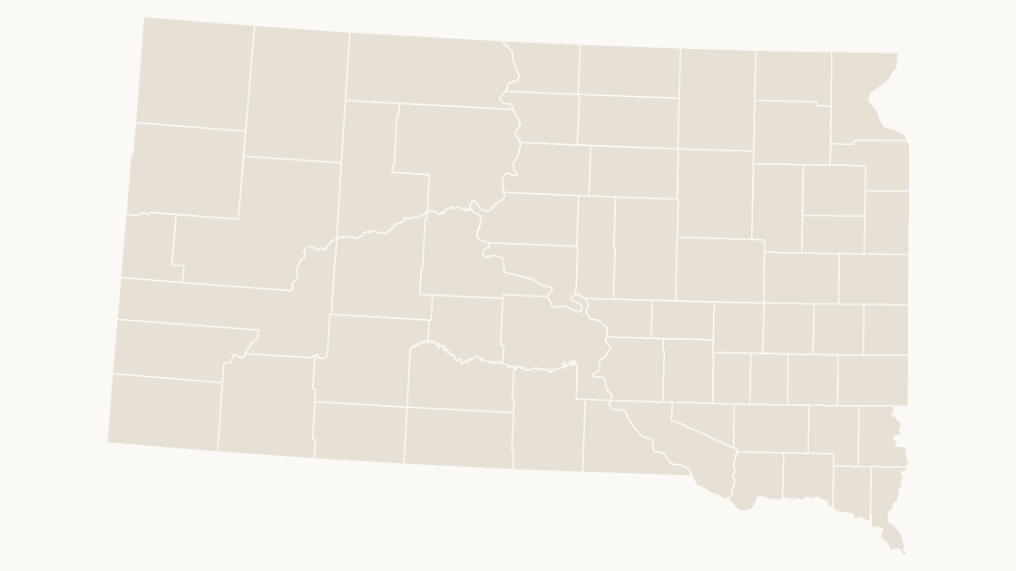South Dakota Counties map preview in the editorial theme