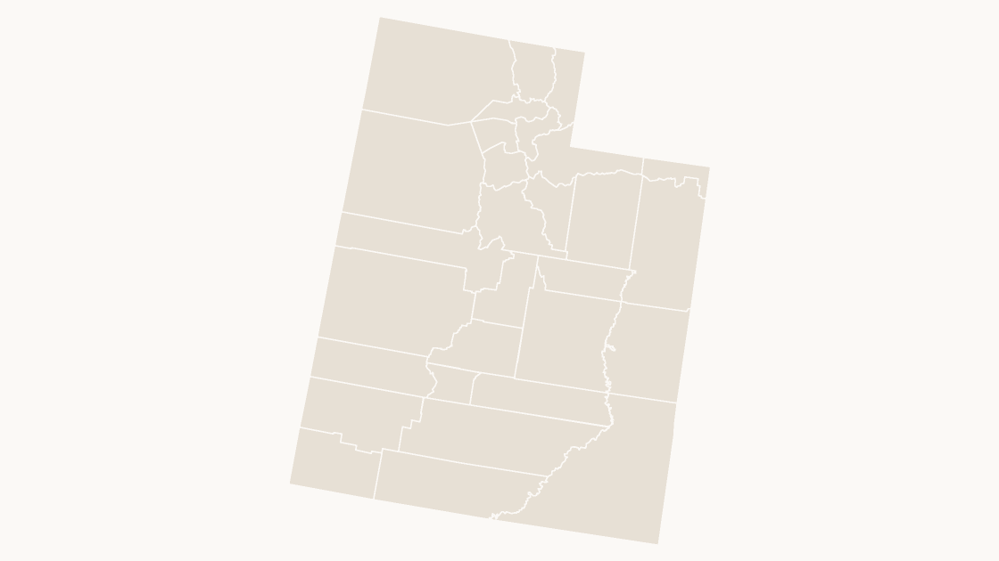 Utah Counties map preview in the editorial theme