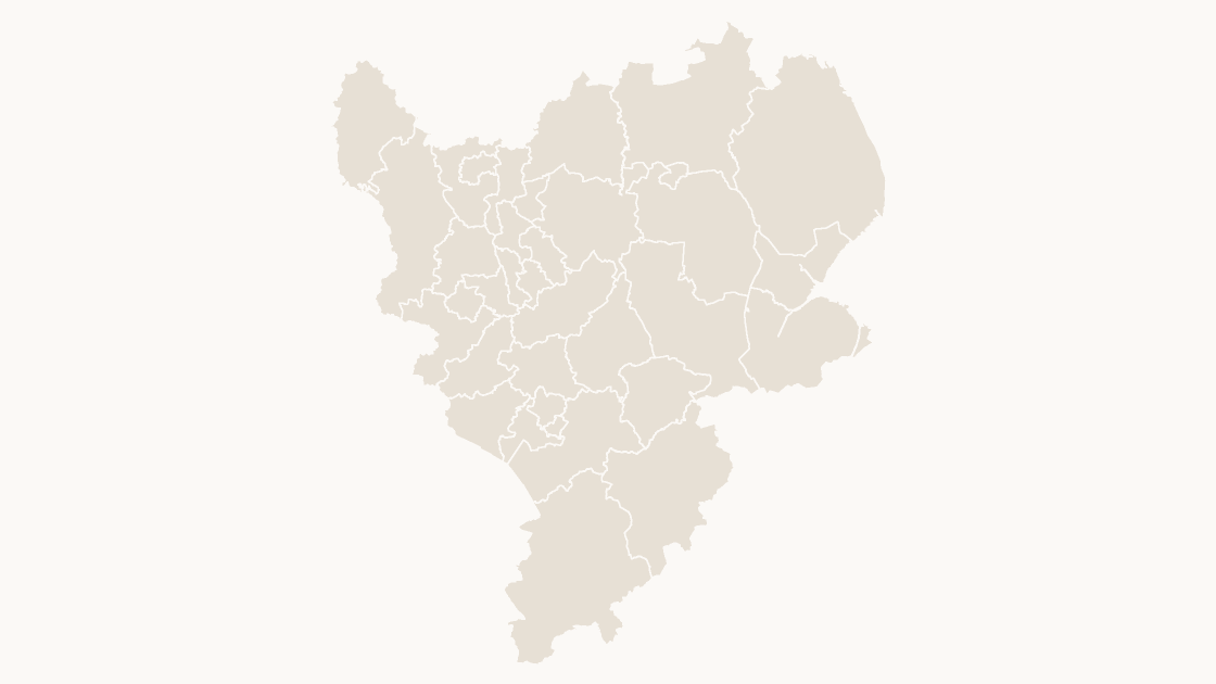 East Midlands Local Authority Districts map preview in the editorial theme