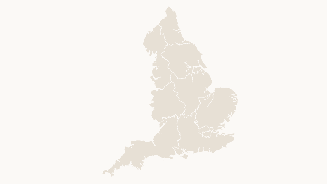 England Regions map preview in the editorial theme