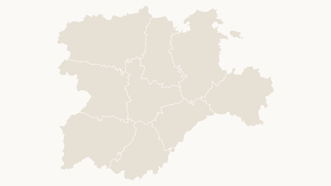 Castilla y León Provincias map preview in the editorial theme