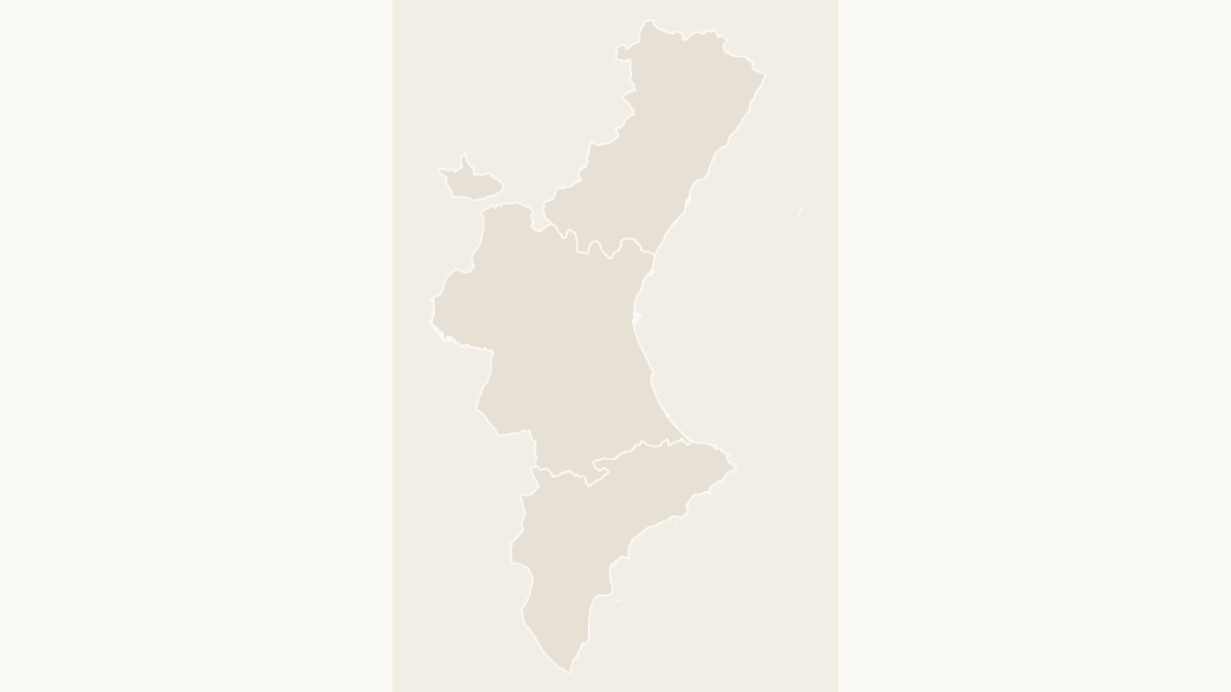 Comunitat Valenciana Provincias map preview in the editorial theme