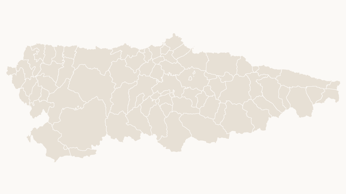 Asturias Municipios map preview in the editorial theme