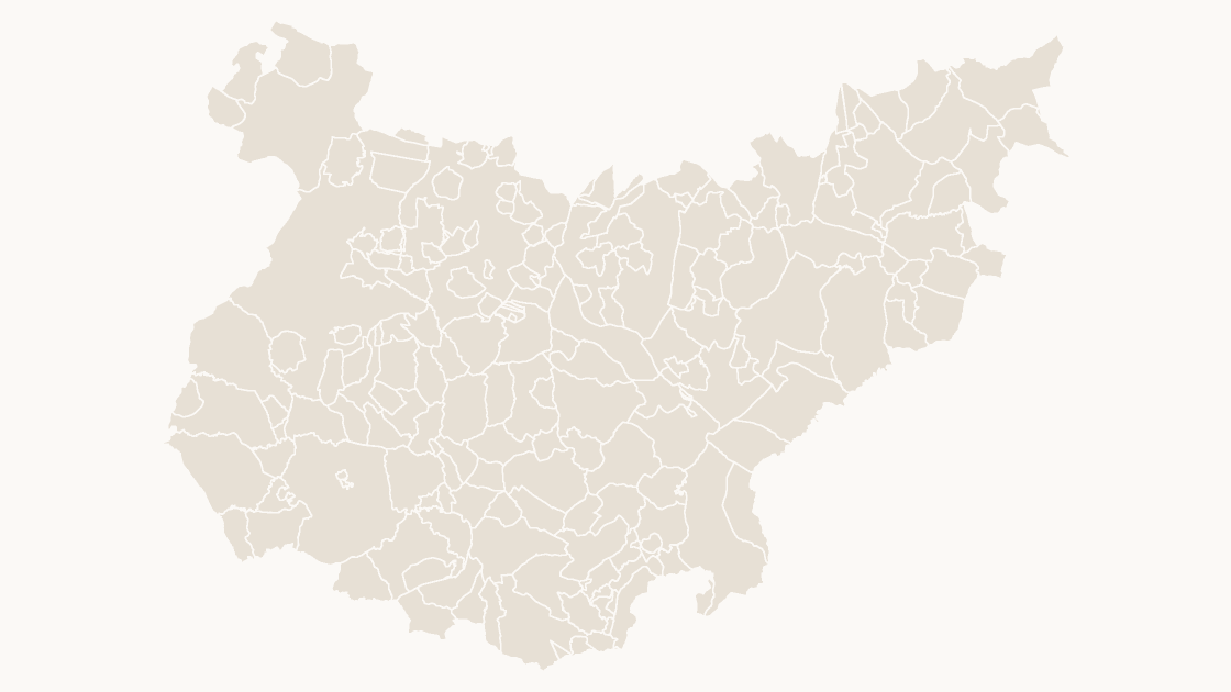Badajoz Municipios map preview in the editorial theme