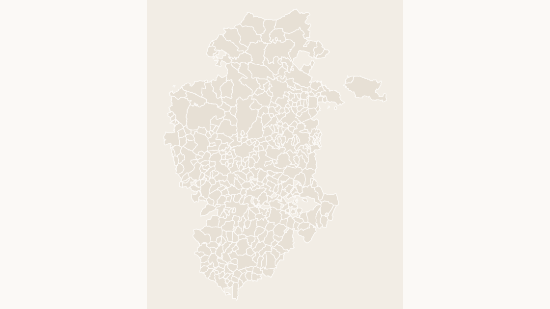 Burgos Municipios map preview in the editorial theme