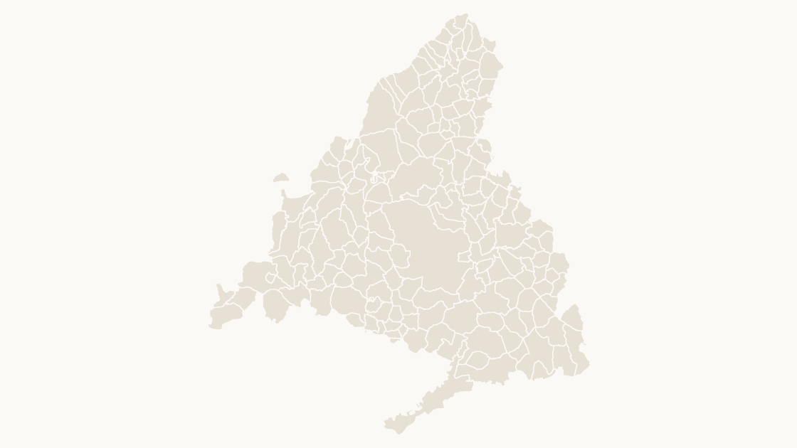 Madrid Municipios map preview in the editorial theme