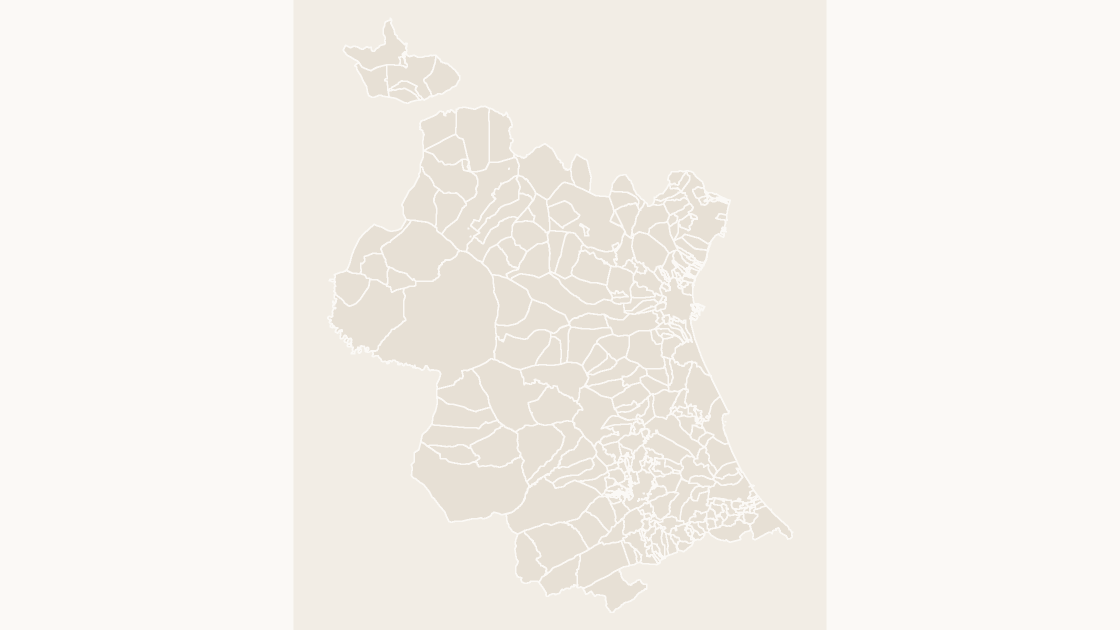 València/Valencia Municipios map preview in the editorial theme