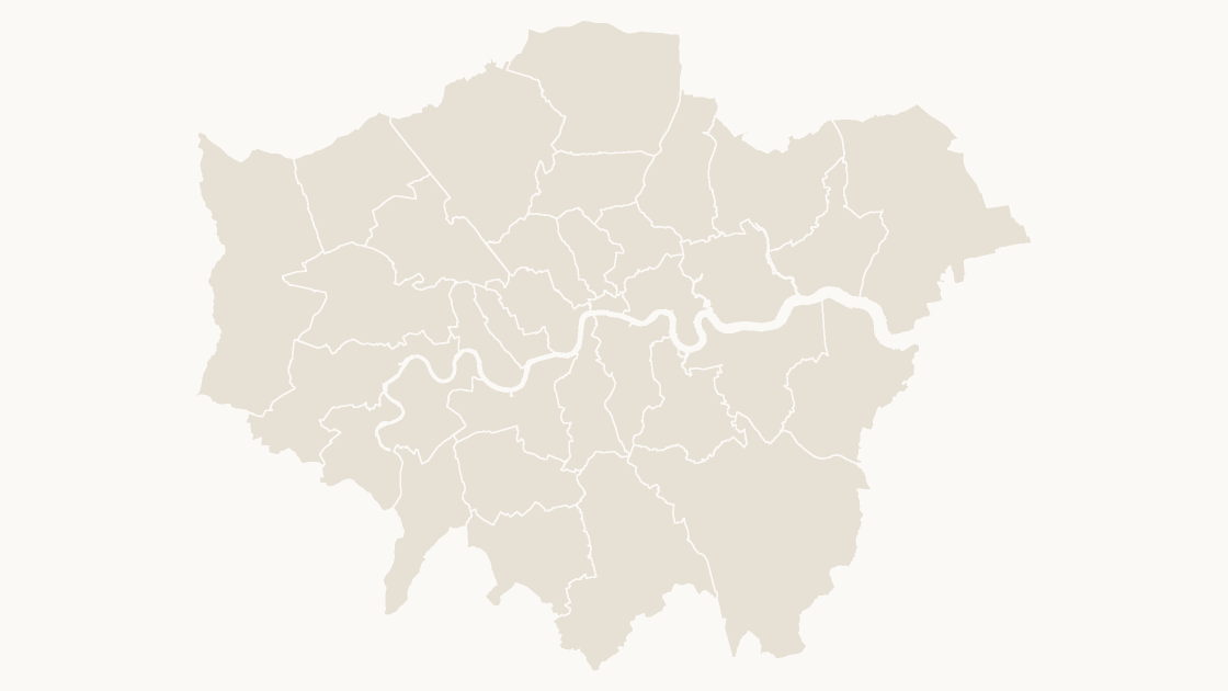 London Boroughs map preview in the editorial theme
