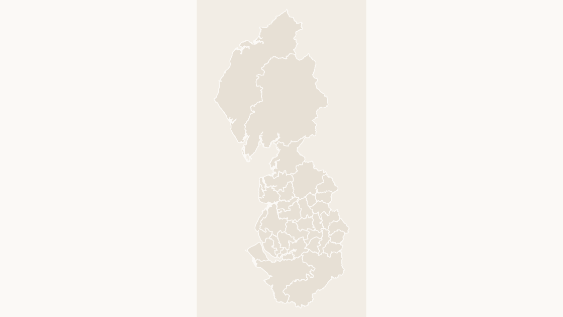 North West Local Authority Districts map preview in the editorial theme
