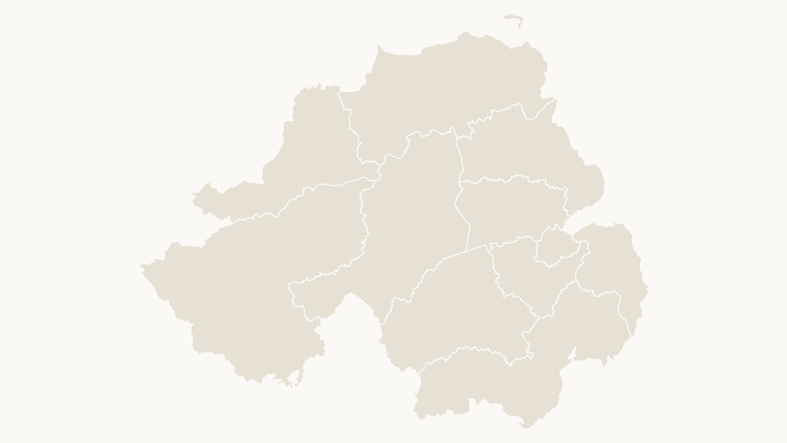 Northern Ireland Districts map preview in the editorial theme
