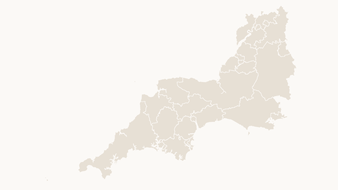 South West Local Authority Districts map preview in the editorial theme