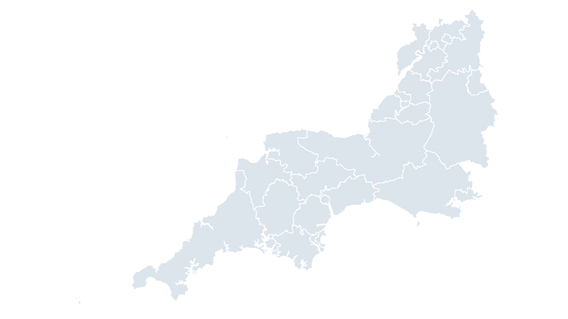 South West Local Authority Districts map preview