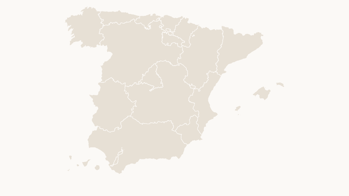 Spain Autonomous Communities map preview in the editorial theme