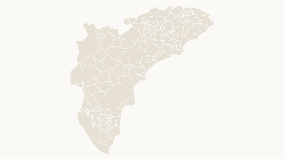 Alicante Municipalities map preview in the editorial theme
