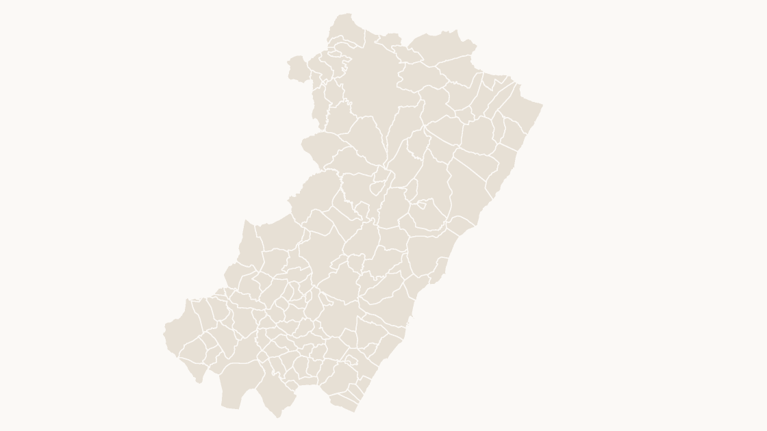 Castellón Municipalities map preview in the editorial theme