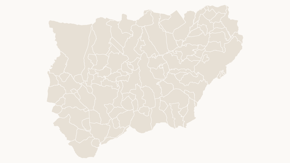 Jaén Municipalities map preview in the editorial theme