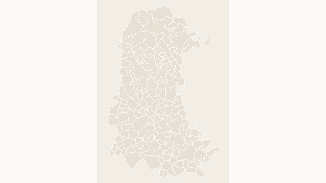 Palencia Municipalities map preview in the editorial theme
