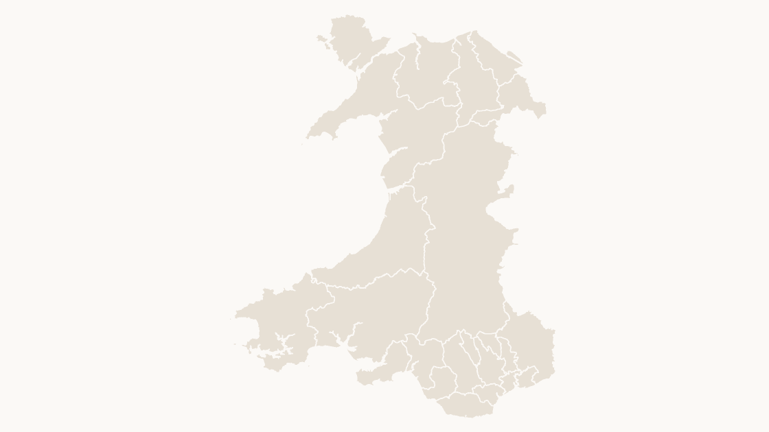 Wales Principal Areas map preview in the editorial theme