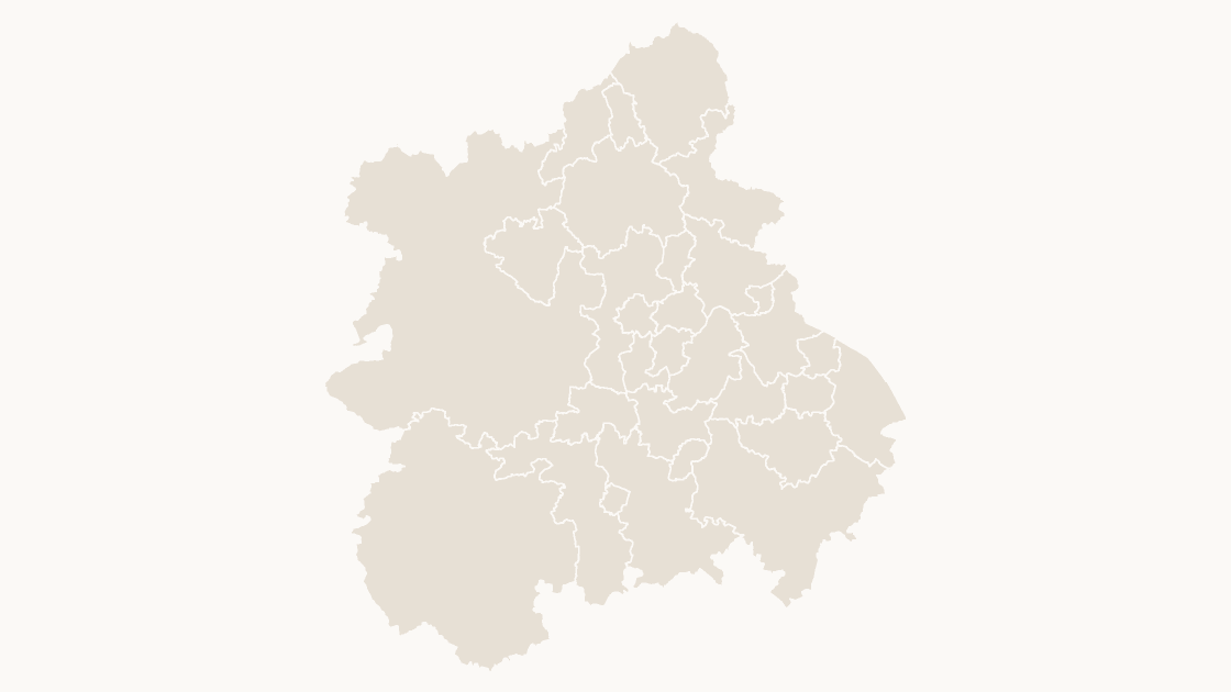 West Midlands Local Authority Districts map preview in the editorial theme