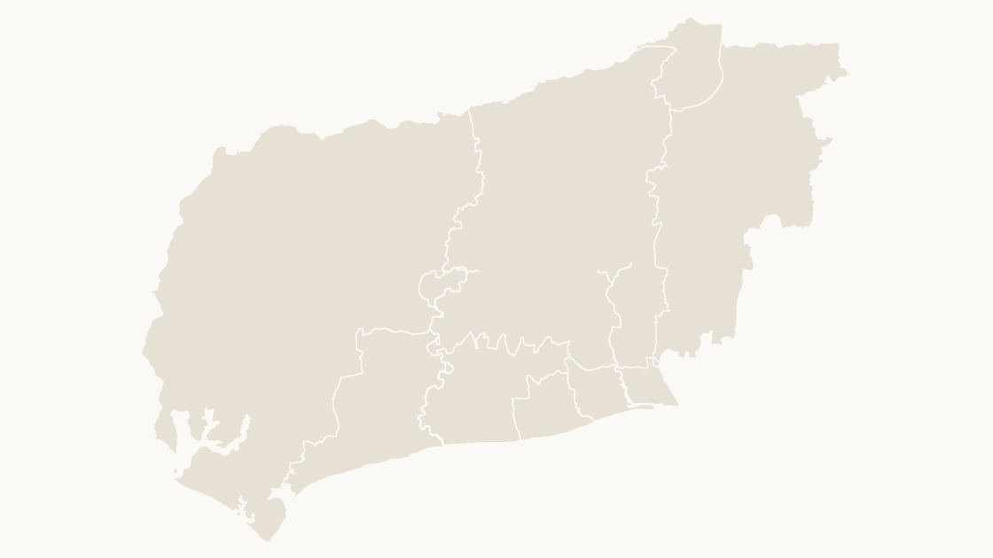 West Sussex Districts map preview in the editorial theme