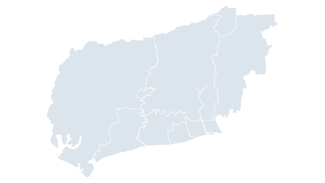 West Sussex Districts map preview