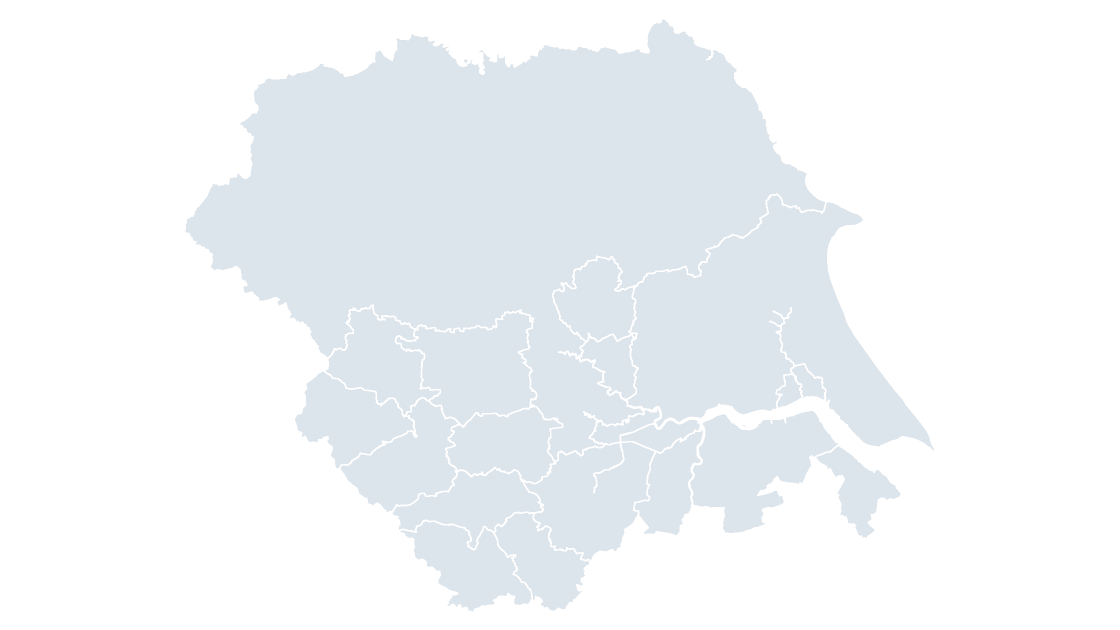 Yorkshire and The Humber Local Authority Districts map preview